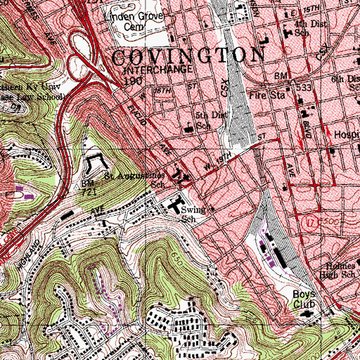 Topographic Map of Saint Augustines School, KY
