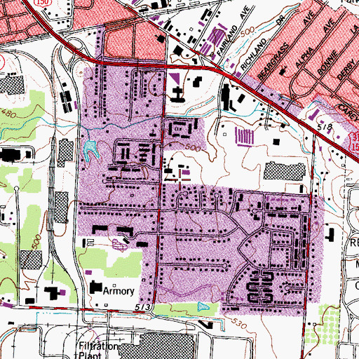 Topographic Map of Saint Bartholomeys School, KY