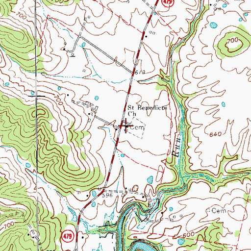 Topographic Map of Saint Benedicts Catholic Church, KY