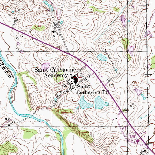 Topographic Map of Saint Catharine College, KY