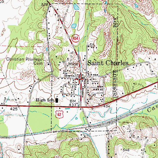 Topographic Map of Saint Charles, KY