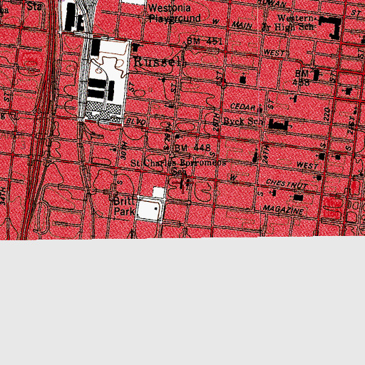 Topographic Map of Saint Charles Borromeos School, KY