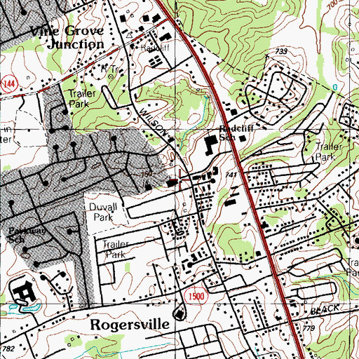 Topographic Map of Saint Christophers Church, KY