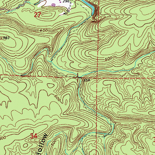Topographic Map of Holmes Hollow, AR
