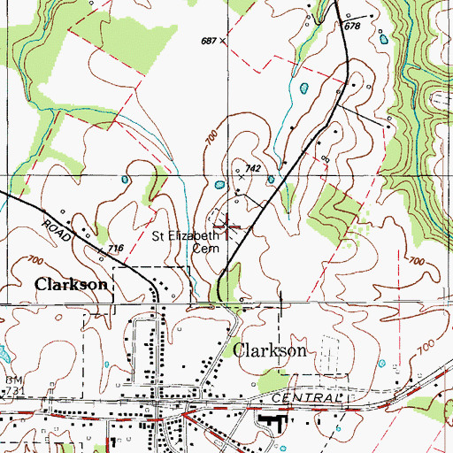 Topographic Map of Saint Elizabeth Cemetery, KY