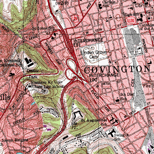 Topographic Map of Saint Elizabeth Healthcare, KY