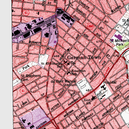 Topographic Map of Saint Elizabeth School, KY
