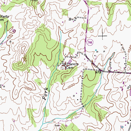 Topographic Map of Saint Francis Cemetery, KY