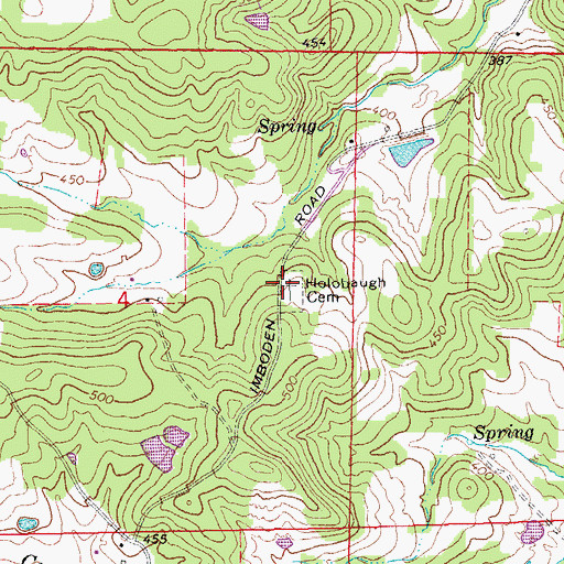 Topographic Map of Holobaugh Cemetery, AR