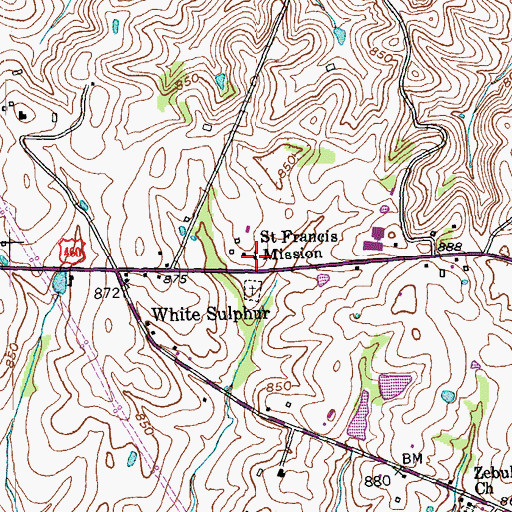 Topographic Map of Saint Francis Mission, KY