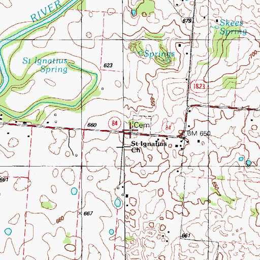 Topographic Map of Saint Ignatius Church, KY