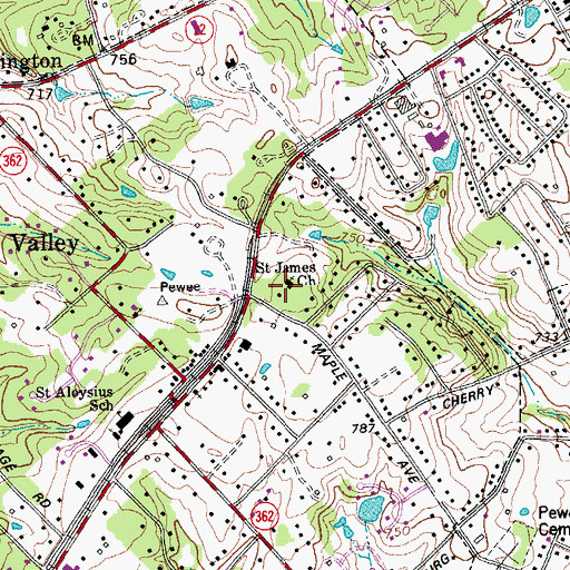 Topographic Map of Saint James Episcopal Church, KY