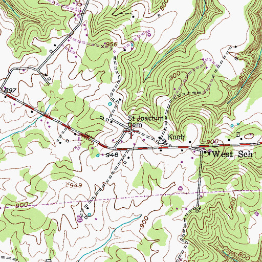 Topographic Map of Saint Joachim Cemetery, KY