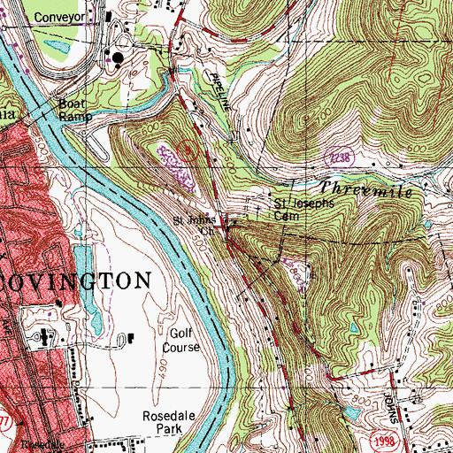 Topographic Map of Saint John The Baptist Roman Catholic Church, KY
