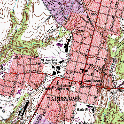Topographic Map of Saint Joseph Preparatory School (historical), KY