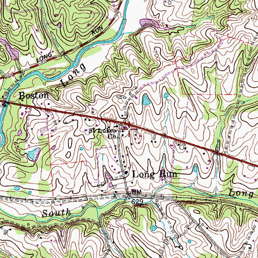 Topographic Map of Saint Lukes Church, KY