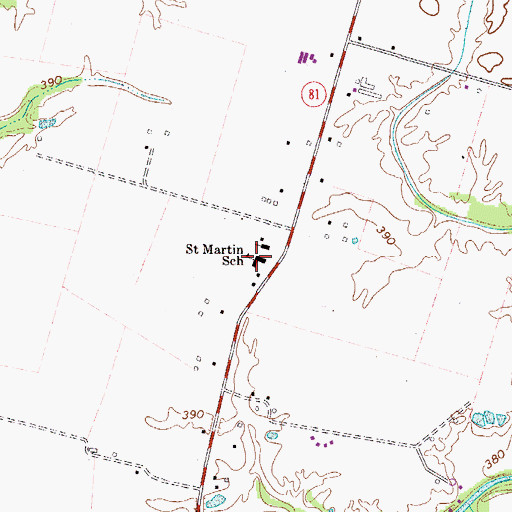 Topographic Map of Saint Martin School, KY