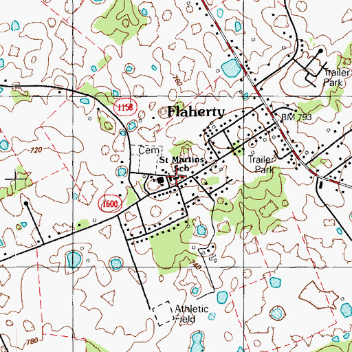 Topographic Map of Saint Martins Catholic School, KY