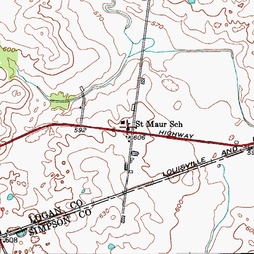 Topographic Map of Saint Maur School, KY