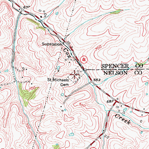 Topographic Map of Saint Michaels Cemetery, KY