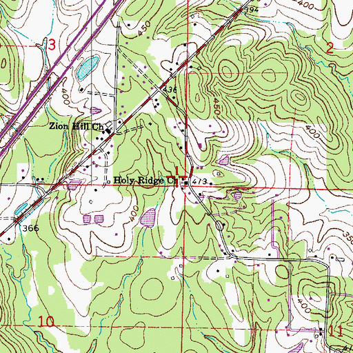 Topographic Map of Holy Ridge Church, AR