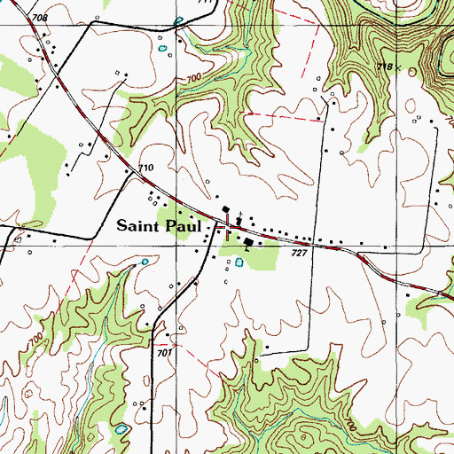 Topographic Map of Saint Paul, KY