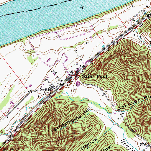 Topographic Map of Saint Paul, KY
