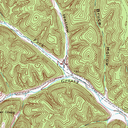 Topographic Map of Saint Paul Hollow, KY