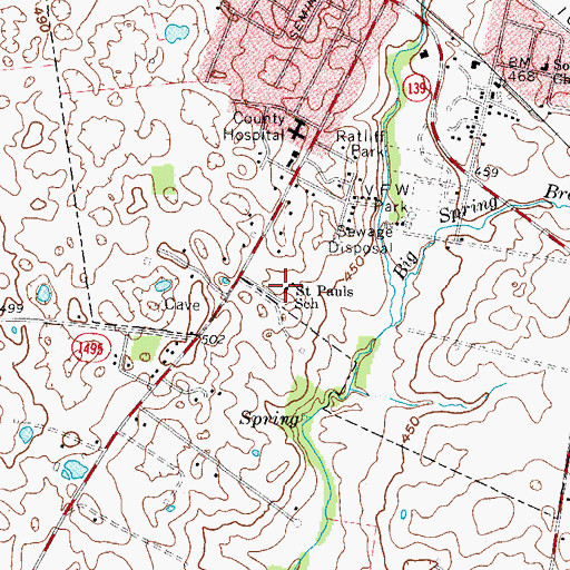 Topographic Map of Saint Pauls School, KY