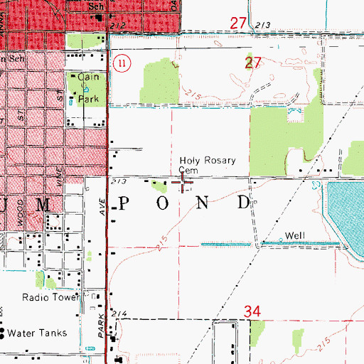 Topographic Map of Holy Rosary Cemetery, AR