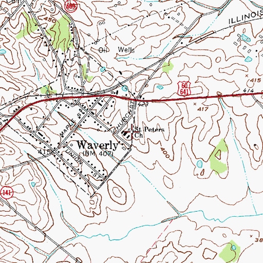 Topographic Map of Saint Peters Church, KY