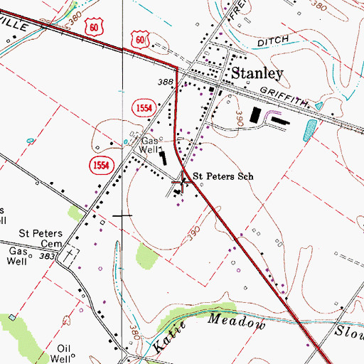 Topographic Map of Saint Peters School, KY