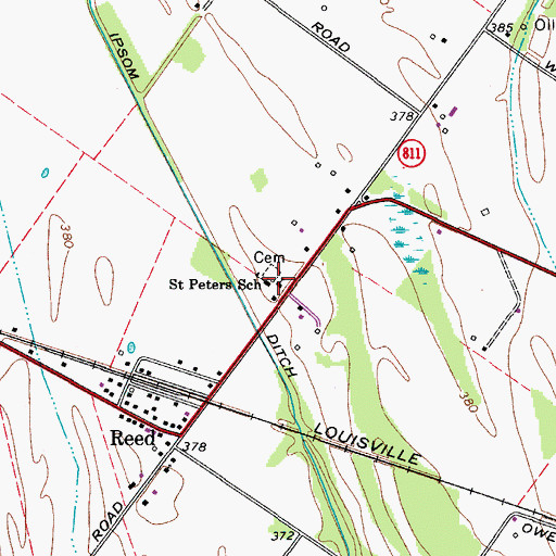 Topographic Map of Saint Peters School, KY