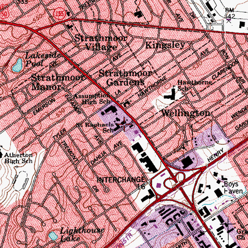 Topographic Map of Saint Raphaels School, KY