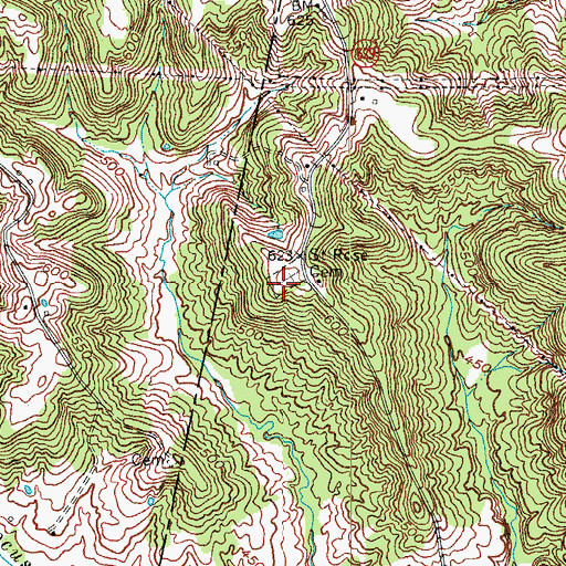 Topographic Map of Saint Rose Cemetery, KY