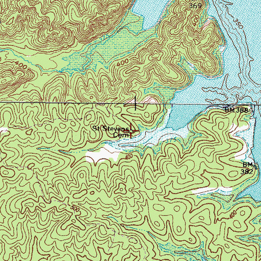 Topographic Map of Saint Stephen's Cemetery, KY