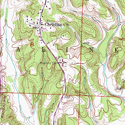 Topographic Map of Hominy Cemetery, AR