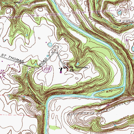 Topographic Map of Saint Thomas Church, KY