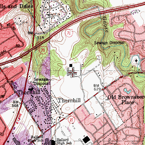 Topographic Map of Saint Thomas Seminary, KY