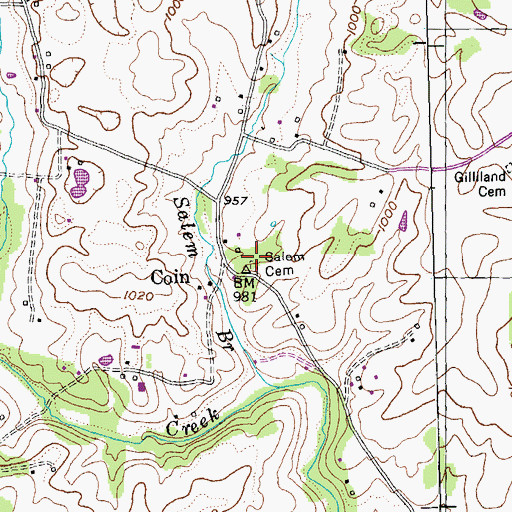 Topographic Map of Salem Cemetery, KY