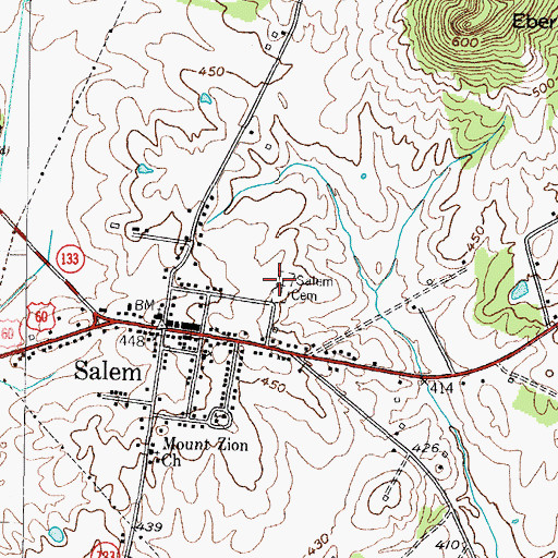 Topographic Map of Salem Cemetery, KY