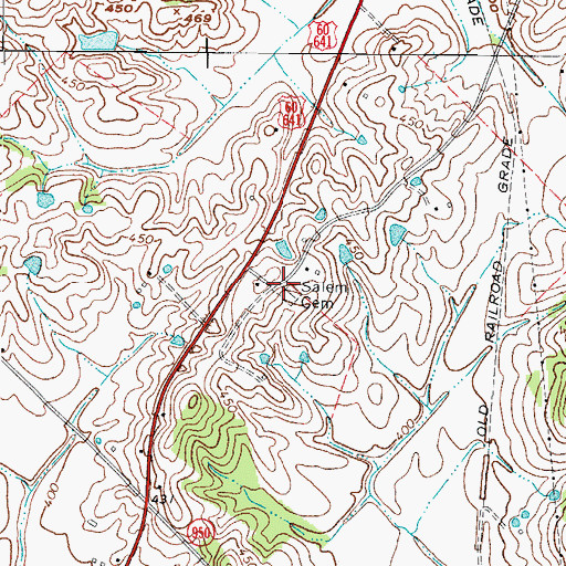 Topographic Map of Salem Cemetery, KY