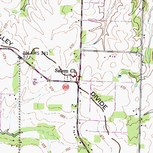 Topographic Map of Salem Church, KY