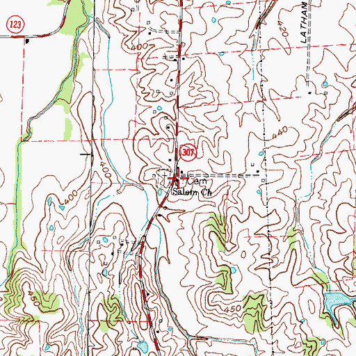 Topographic Map of Salem Church, KY