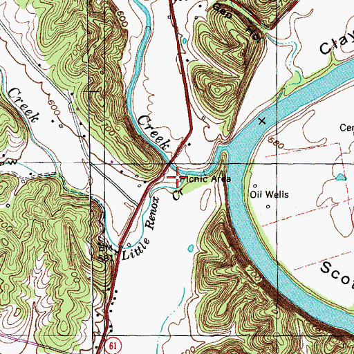 Topographic Map of Salem Baptist Church (historical), KY