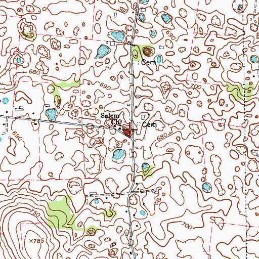 Topographic Map of Salem Church, KY