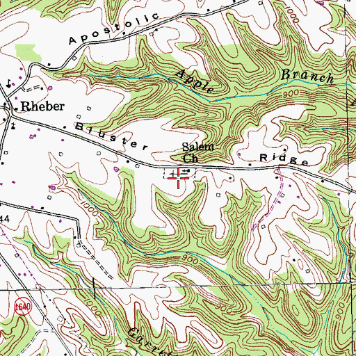 Topographic Map of Salem Church, KY