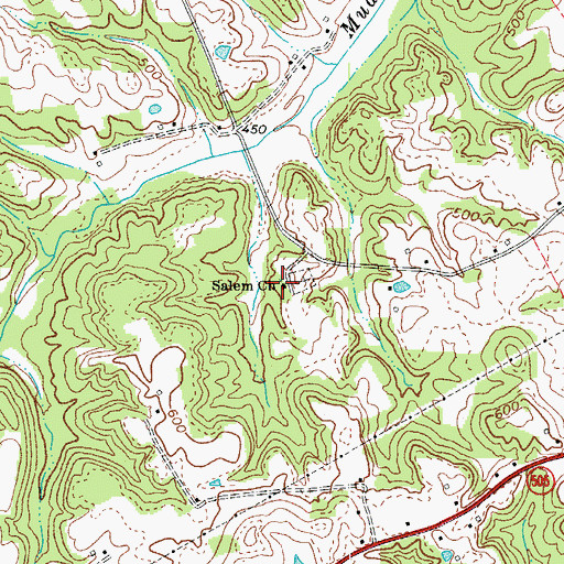 Topographic Map of Salem Church, KY
