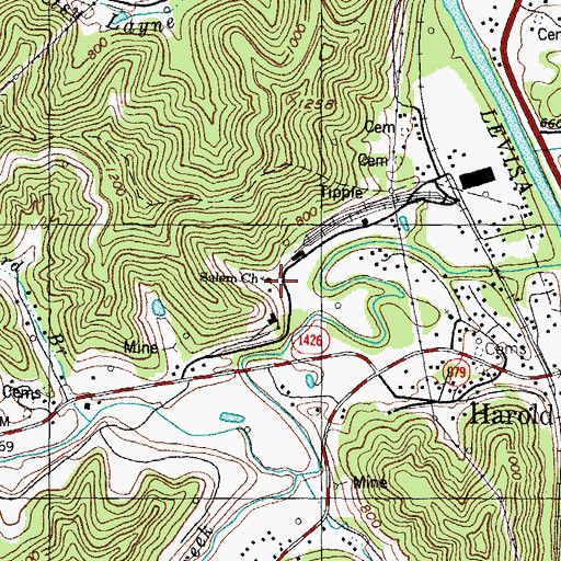 Topographic Map of Salem Church, KY