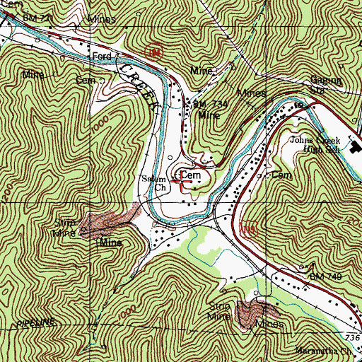 Topographic Map of Salem Church, KY